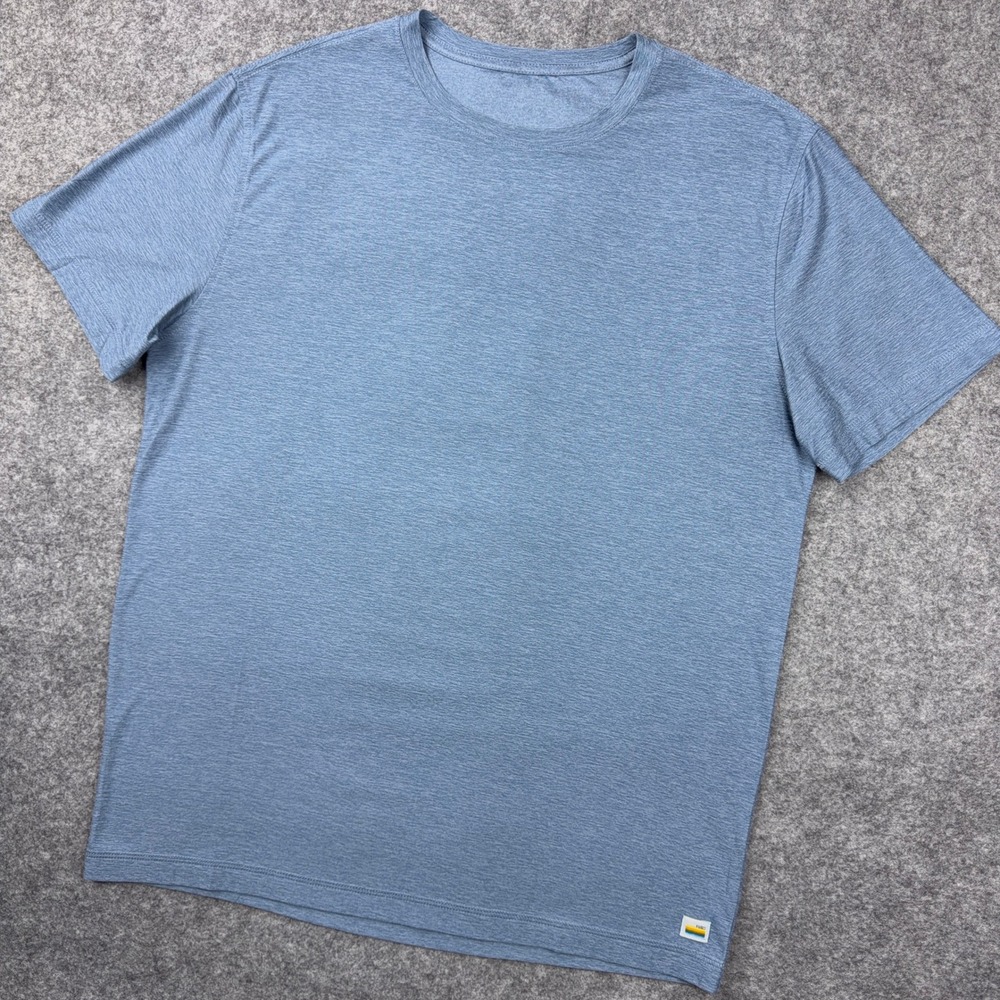 Vuori Strato Tech Tee Mens Large L Blue Heather Short Sleeve Shirt V126
